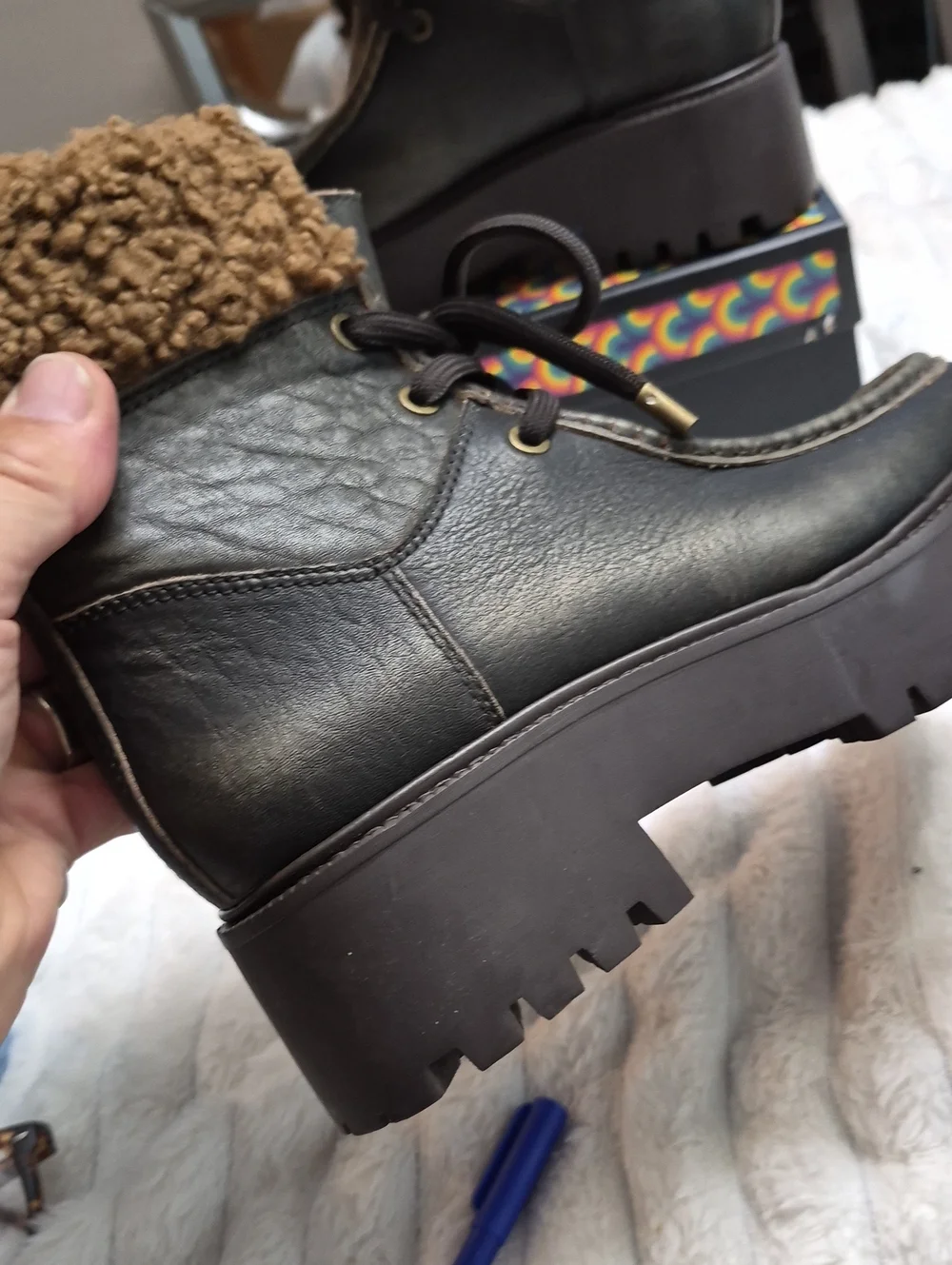 SAM EDELMAN ELARA LUG SOLE LEATHER BOOTIE WOMEN'S SZ 8 M BOOTS $180